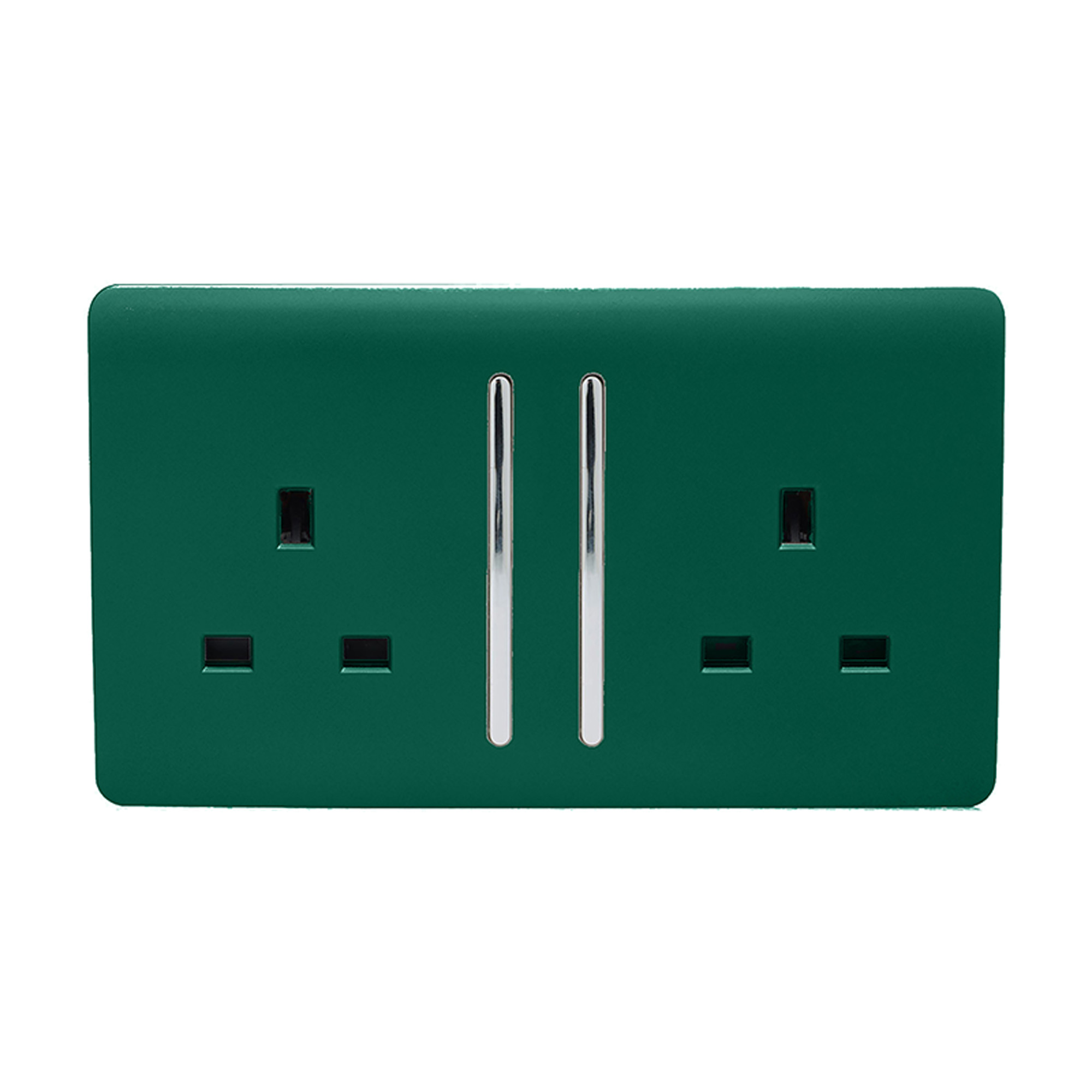 ART-SKT213LDG  2 Gang 13Amp Long Switched Double Socket Dark Green